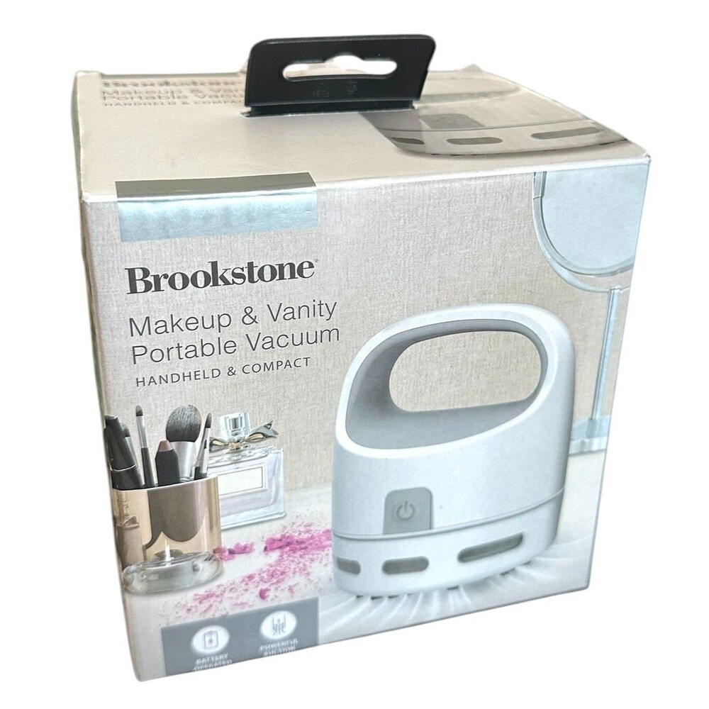 Brookstone Makeup & Vanity Portable Vacuum - Handheld & Compact Battery Operated